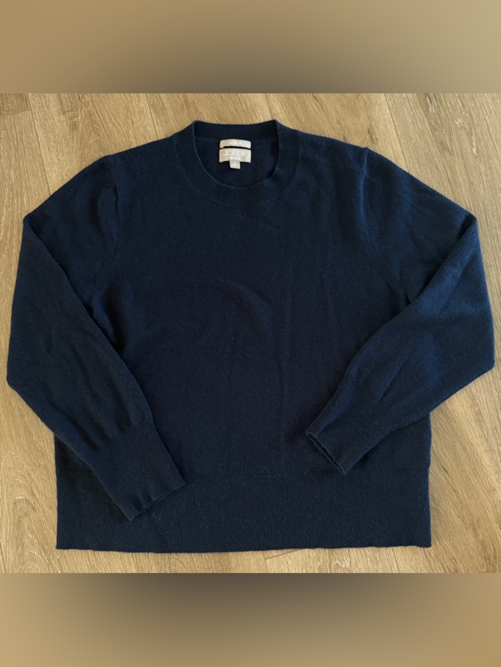 J.Crew 100% Cashmere Crewneck Sweater Women’s XL Navy Blue Classic Fit